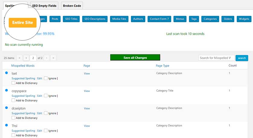 wordpress spell check plugin, spell check entire wordpress site